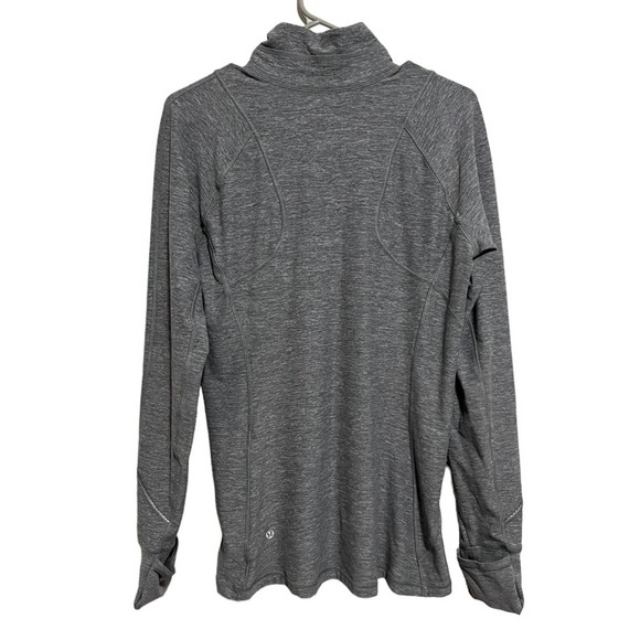 Lululemon Race Your Pace 1/2 Zip Pullover Top 12 Grey Neon Yellow Long Sleeves - Picture 6 of 6